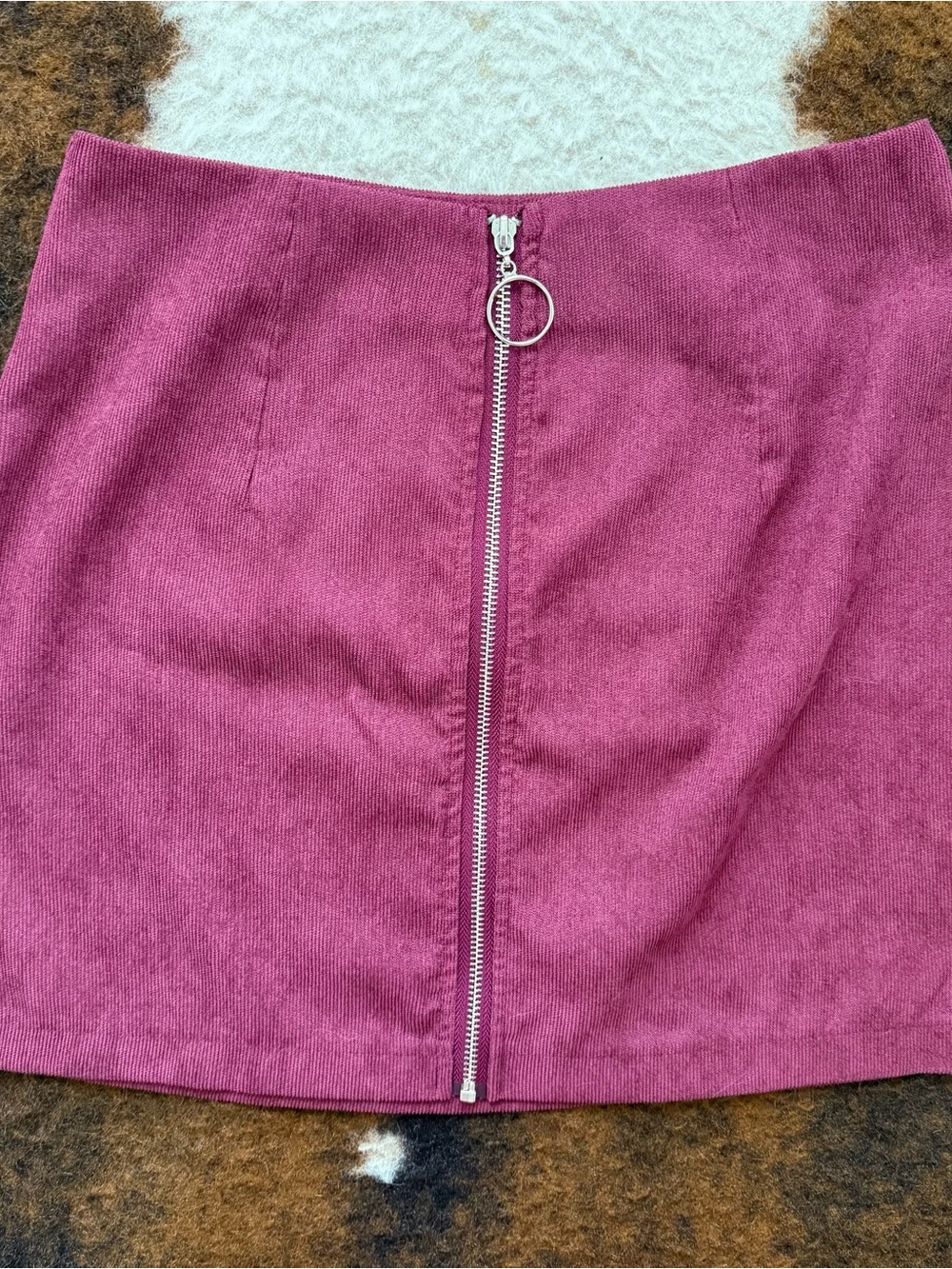 Women’s Pink Zip-Front Mini Skirt
